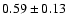 $0.59 \pm 0.13$