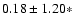 $0.18 \pm 1.20*$