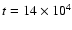 $t=14 \times 10^{4}$