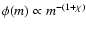 $\phi (m)\propto m^{-(1+\chi )}$