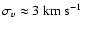 $\sigma_v\approx3~\mbox{$\rm km~s^{-1}$ }$