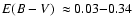 $\mbox{$E(B-V)$ }\approx0.03{-}0.34$