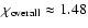 $\chi_{\rm overall}\approx1.48$