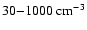 $30{-}1000~{\rm
cm}^{-3}$