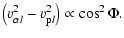 $\displaystyle \left(v_{\alpha l}^2-v_{{\rm p} l}^2\right) \propto \cos^2\Phi.$