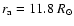$r_{\rm a}=11.8~ R_\odot$