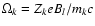 $\Omega_k = Z_k e B_l/m_k c$