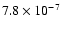 $7.8\times 10^{-7}$