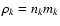 $\rho_k = n_k m_k$