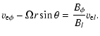 $\displaystyle v_{\rm e\phi}
-\Omega r\sin\theta=\frac{B_\phi}{B_l} v_{{\rm e} l}.$