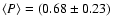$\langle P\rangle=(0.68\pm\rm {0.23})$