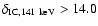 $\delta_{\rm {IC},141~\rm {keV}}>\rm {{ 14.0}}$