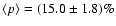 $\langle p\rangle =\rm {(}15.0\pm1.8\rm {)}\%$