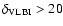 $\delta_{\rm {VLBI}}>20$