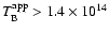 $T_{\rm {B}}^{\rm {{app}}} > 1.4 \times {10}^{14}$