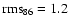 $\rm {rms}_{86}=1.2$