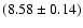 $(8.58\pm0.14)$