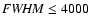 ${\it FWHM} \le 4000$