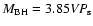 $M_{\rm BH} = 3.85 {\it VP}_{\rm s}$