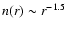 $n(r)\sim r^{-1.5}$