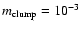 $m_{\rm clump} = 10^{-3}$