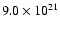 $9.0\times10^{21}$