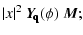 $\displaystyle \vert x\vert^2~ \vec{Y}\!_{\mbox{\scriptsize\bf q}}(\phi)~ \vec{M};$