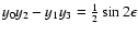 $y_0 y_2 - y_1 y_3 = \onehalf\sin 2\epsilon$