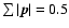 $\sum \vert\vec{p}\vert= 0.5$