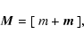 \begin{displaymath}\vec{M}= [~ m +\vec{m}~],
\end{displaymath}