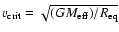 $v_{\rm crit} = \sqrt{(GM_{\rm
eff})/R_{\rm eq}}$