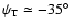 $\psi_{\rm T}\simeq -35\hbox{$^\circ$ }$