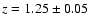 $z=1.25\pm 0.05$