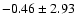 $-0.46 \pm 2.93$