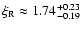 $\xi_{\rm R} \approx 1.74_{-0.19}^{+0.23}$