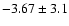 $-3.67 \pm 3.1$