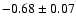 $-0.68 \pm 0.07$