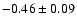 $-0.46 \pm 0.09$
