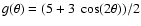 $g(\theta) = (5 + 3~\cos(2 \theta))/2$