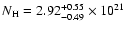 $N_{\rm H}=2.92_{-0.49}^{+0.55} \times 10^{21}$