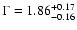 $\Gamma=1.86_{-0.16}^{+0.17}$