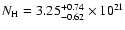 $N_{\rm H}=3.25_{-0.62}^{+0.74} \times 10^{21}$