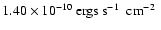 $1.40\times10^{-10} ~\mbox{ergs s$^{-1}$ ~cm$^{-2}$ }$
