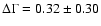 $\Delta\Gamma = 0.32\pm0.30$