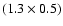 $(1.3 \times 0.5)$
