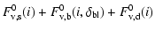 $\displaystyle {F}_{\rm v,s}^{0}(i) +
{F}_{\rm v,b}^{0}(i,\delta_{\rm bl}) +
{F}_{\rm v,d}^{0}(i)$