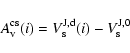 \begin{displaymath}%
{A}_{\rm v}^{\rm cs}(i) =
{V}^{\rm J,d}_{\rm s}(i) - {V}^{\rm J,0}_{\rm s}
\end{displaymath}