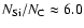 $N_{\rm Si}/N_{\rm C}\approx 6.0$