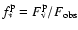 $f_{*}^{\rm p} = F_{\rm v}^{\rm p} / F_{\rm obs}$