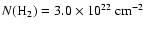 $N(\ensuremath{{\rm H_2}} ) =
3.0 \times 10^{22}~ {\ensuremath{{\rm cm^{-2}}} }$